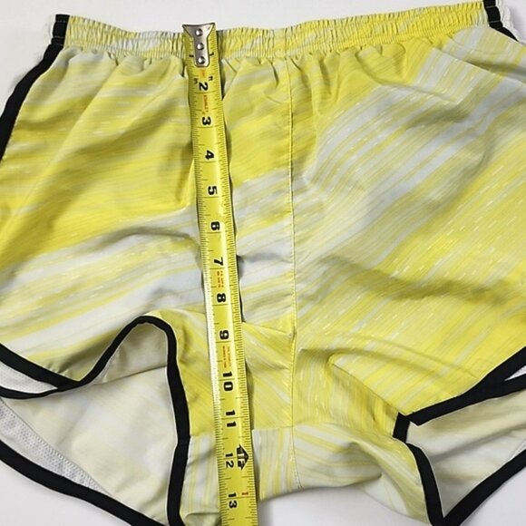 NIKE Women's Athletic Running Shorts Yellow White Built-Ln Liner 3" Inseam Sz L - Picture 9 of 11